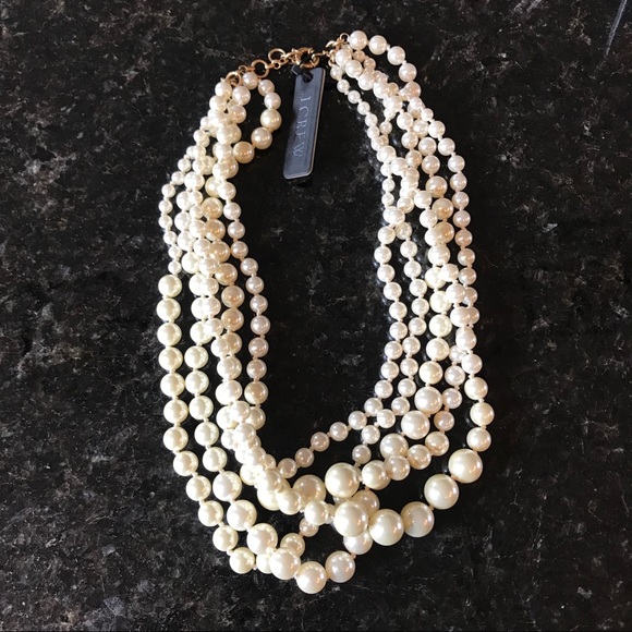 New J.Crew Pearl Twisted Hammock Necklace - Picture 7 of 15